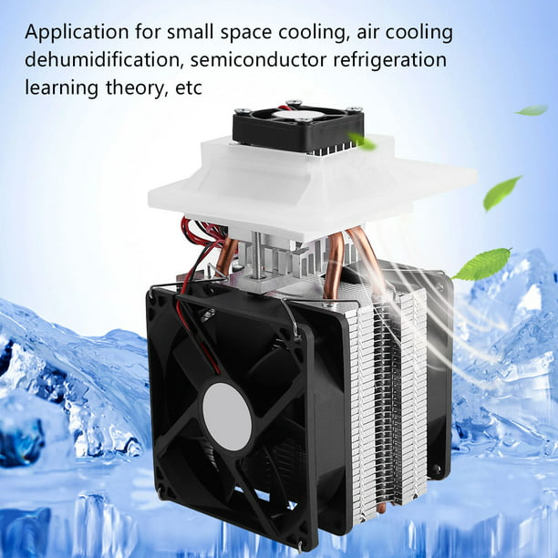 12V 12A Semiconductor Refrigeration Thermoelectric Peltier Air Cooling Device with Dual-Core DIY Kit Mini Air Conditioner Refrigerator for Test Bench Cooling Portable Cooling Module 